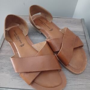 Donna Toscana Leather Sock Strappy Sandals Sz 8